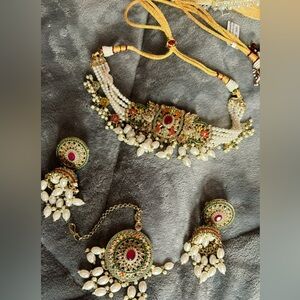 Indian Pakistani Multi-color set with Earrings & Tikka